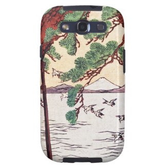 Cool japanese vintage ukiyo-e sea tree birds scene galaxy s3 case