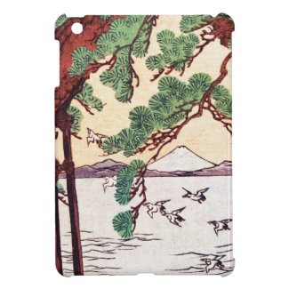 Cool japanese vintage ukiyo-e sea tree birds scene iPad mini covers
