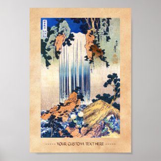 Cool japanese vintage ukiyo-e waterfall Hokusai Posters