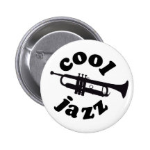 cool jazz print silhouette trumpet pin
