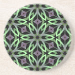 Cool kalieodscopic flowers purple and green coasters