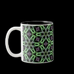 Cool kalieodscopic flowers purple and green mugs