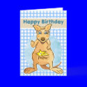 Cool kangaroo - blue bubbles card