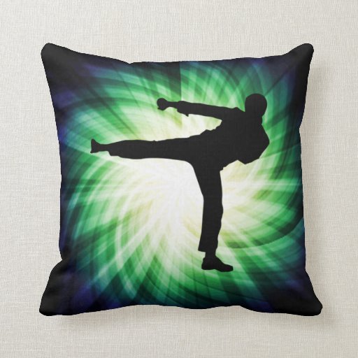 Cool Karate Kick Throw Pillow Zazzle