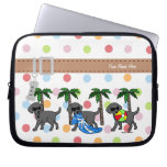 Cool Labradors Beach Party Cartoon Laptop Sleeves