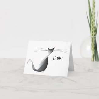 Cool Le Chat BLANK Note Card