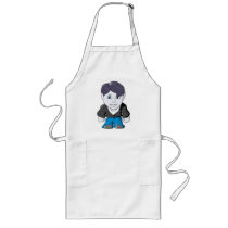Cool Little Vamp in black leather jacket aprons