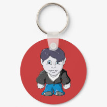 Cool Little Vamp in black leather jacket keychains by Robbirt Cool Little Vamp in black leather jacket keychains
