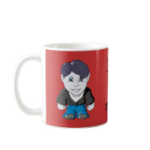Cool Little Vamp in black leather jacket mugs