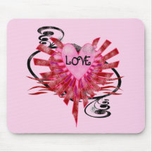 Cool Love Heart Mouse Mat
