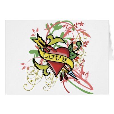 Cool Love Tattoo Greeting Card