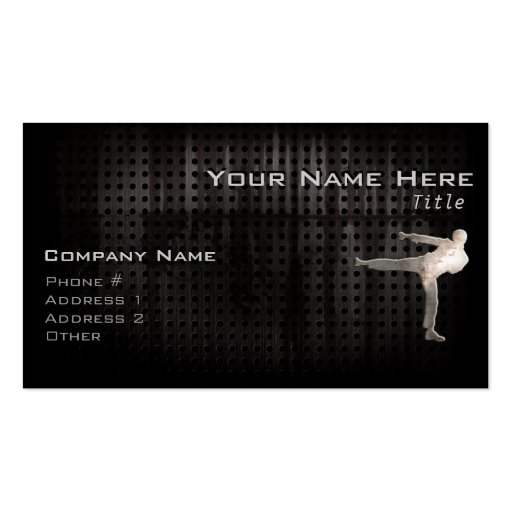 Cool Martial Arts Business Card Template (front side)