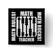 cool math teacher pinback buttons