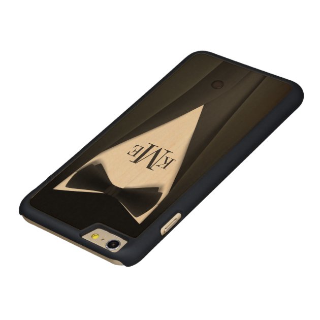 Cool Mens Tuxedo Suit Pattern - Manly Monogram Carved® Maple iPhone 6 Plus Case-4