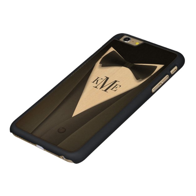 Cool Mens Tuxedo Suit Pattern - Manly Monogram Carved® Maple iPhone 6 Plus Case-5