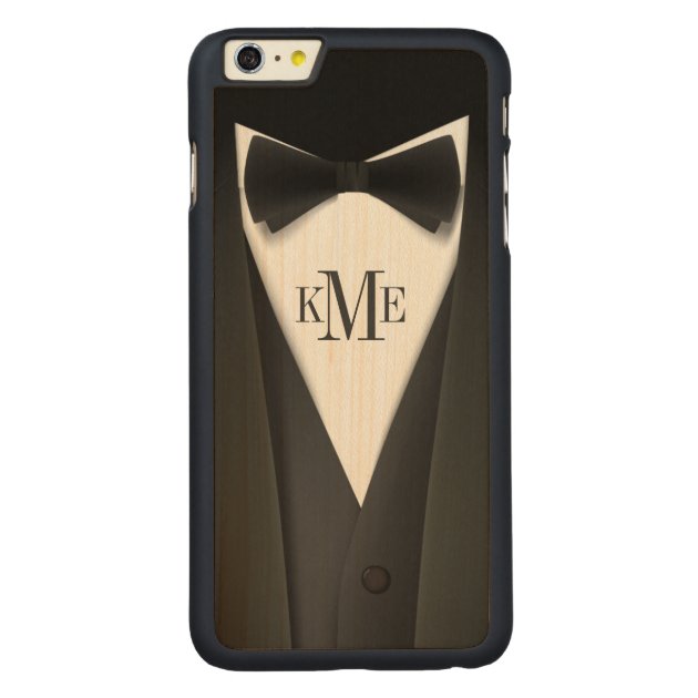 Cool Mens Tuxedo Suit Pattern - Manly Monogram Carved® Maple iPhone 6 Plus Case