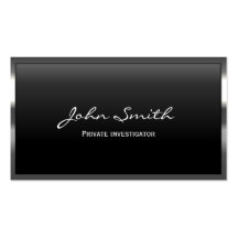 Cool Metal Border Investigator Business Card