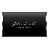Cool Metal Border Programmer Business Card