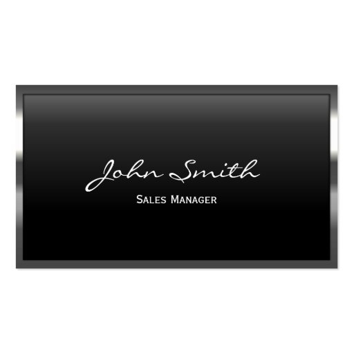 Cool Metal Border Sales Manager Business Card (front side)