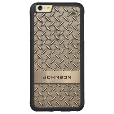 Cool Metal Diamond Cut Metallic Plate Pattern Carved® Maple iPhone 6 Plus Bumper