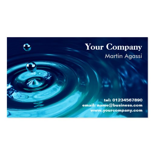 Cool, Metallic Blue Ripple Business Card