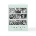 Cool mint grid collage 9 photos memories thank you card