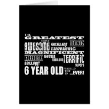 Cool Modern 6th Birthday Party Greatest 6 Year Old Card