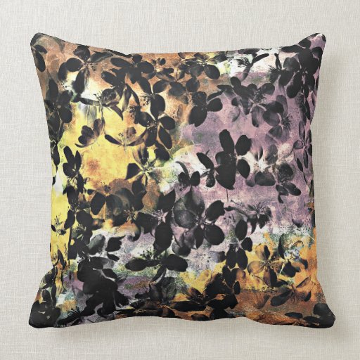 Cool modern Abstract Flowers Pattern art Throw Pillow Zazzle