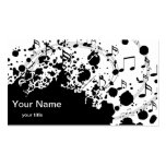 cool modern black and white music business cards