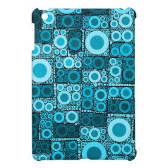 Cool Modern Circles Blue Teal Mosaic Tile Pattern iPad Mini Covers