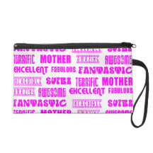 Cool Modern Design for Mothers : Positive Words Wristlet Purses