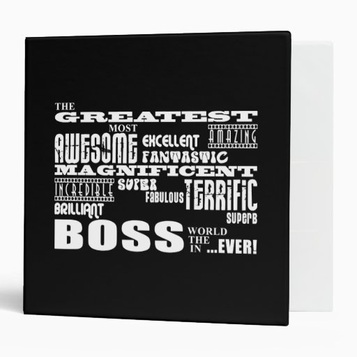 Cool Modern Fun Bosses : Greatest Boss 3 Ring Binder