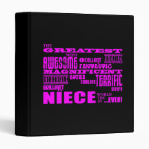 Cool Modern Fun Nieces : Greatest Niece 3 Ring Binder