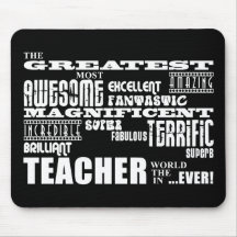 Cool Modern Fun Teachers : Greatest Teacher World Mouse Pads