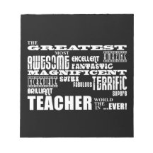 Cool Modern Fun Teachers : Greatest Teacher World Memo Note Pads