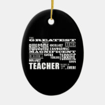 Cool Modern Fun Teachers : Greatest Teacher World Ornaments