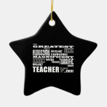 Cool Modern Fun Teachers : Greatest Teacher World Christmas Ornament