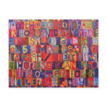 Cool modern letter mosaic postcard