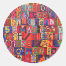 Cool modern letter mosaic round sticker