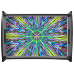 Cool Modern Neon Pastel Radiating Colors Serving Tray