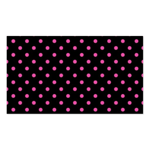 cool, modern, pink polka dots black profile card business card (front side)