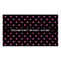 cool, modern, pink polka dots black profile card business card template