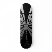 Cool modern rectangle art in black and silver custom skate board