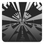 Cool modern rectangle art in black and silver stickers