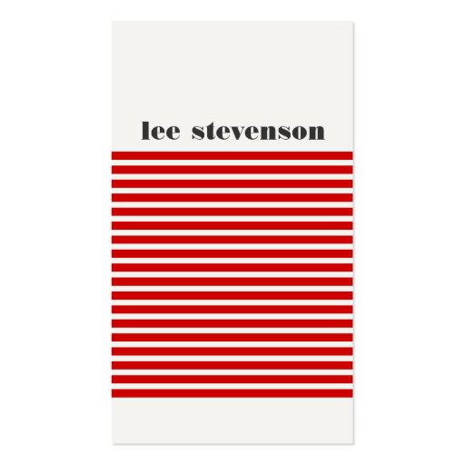 Cool Modern Red and Black Striped Hip Business Cards