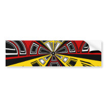 Cool modern red and yellow semicircle design bumper sticker
