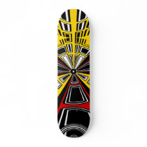 Cool modern red and yellow semicircle design skateboards