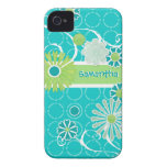 Cool Modern Scroll Swirl Flower Circle Dot Pattern iPhone 4 Cover