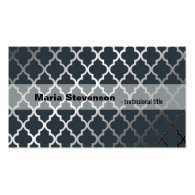 Cool, modern shining black and white quatrefoil business card templates