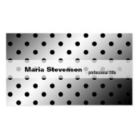 Cool, modern shining black & grey polka dots business cards